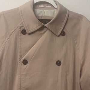 Tasso Elba Tan Double-Breasted Trench Coat